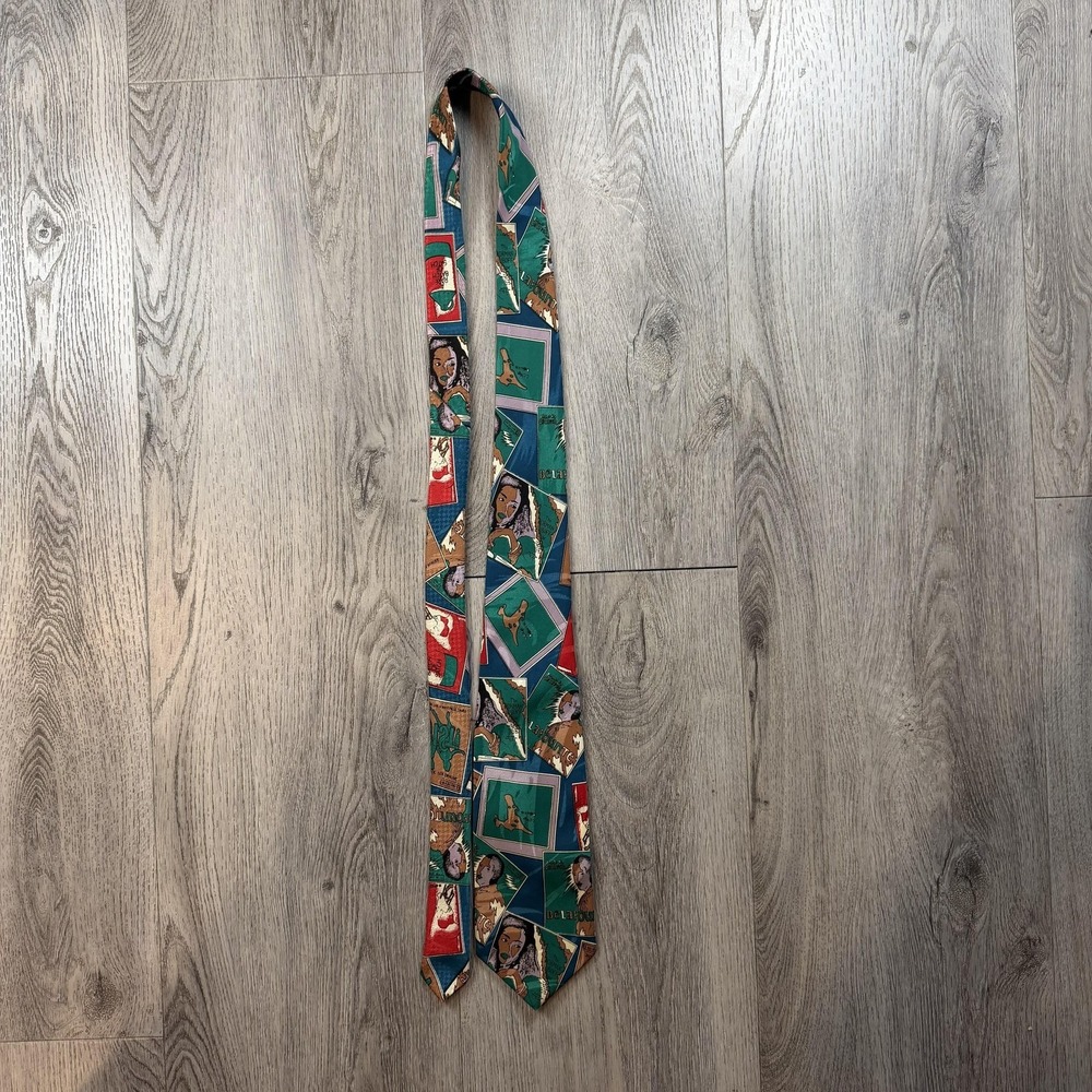 Landa Cravatta Tie Mens One Size Multicolor Dance Music‎ Silk Italy Novelty